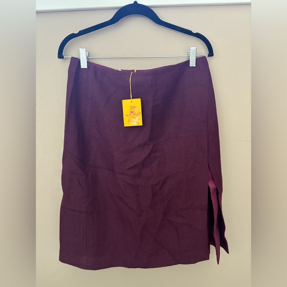 Etro Burgundy Pencil Skirt